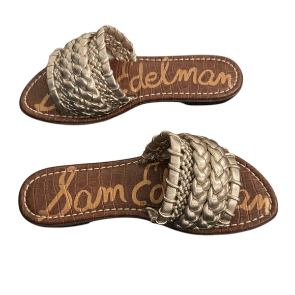 Sam Edelman Gold Giada Braided Sandal NIB Women’s Size 7.5 - Picture 5 of 10